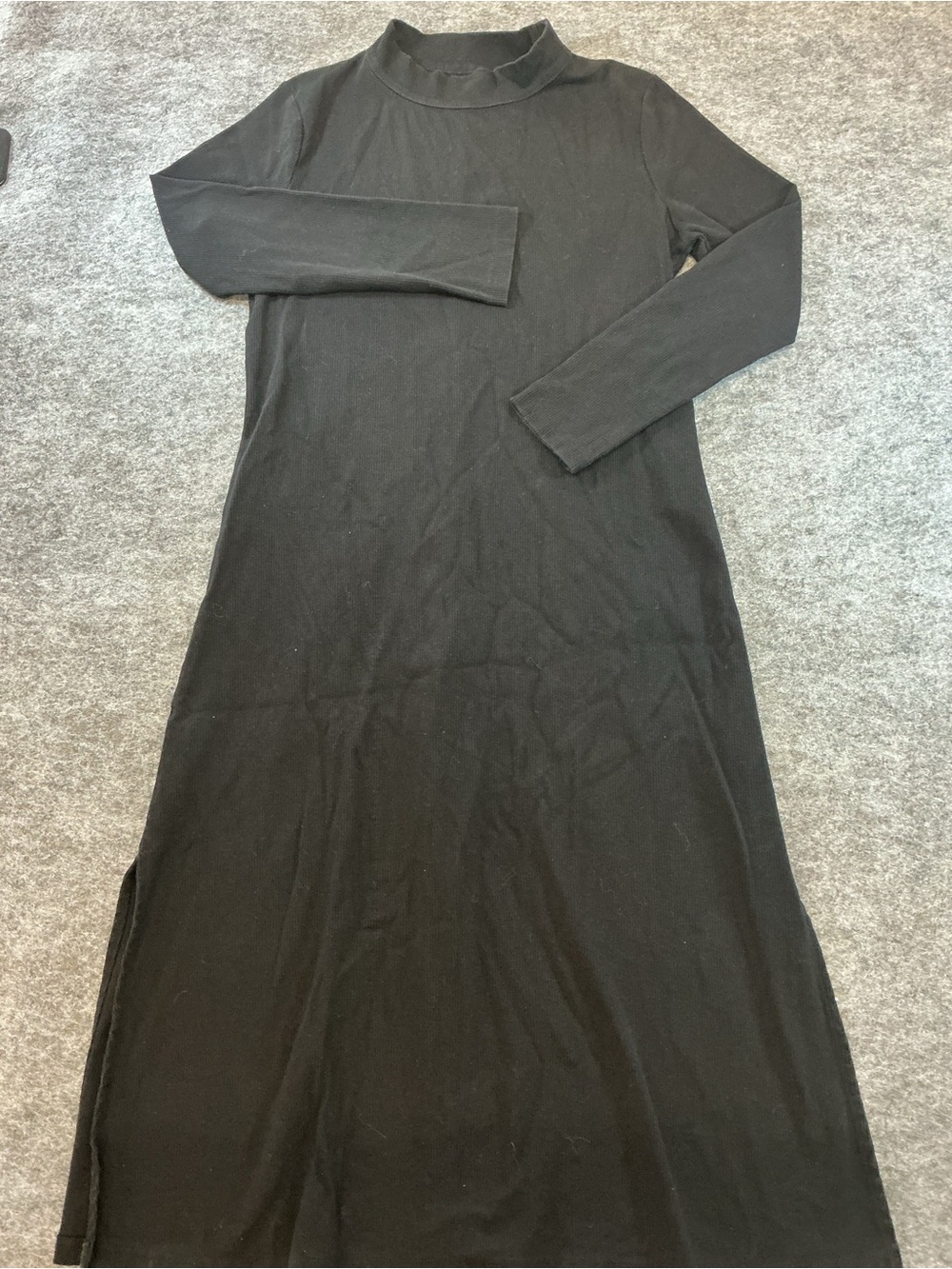Able Black Long Sleeve Mock Neck Maxi Dress Size XL